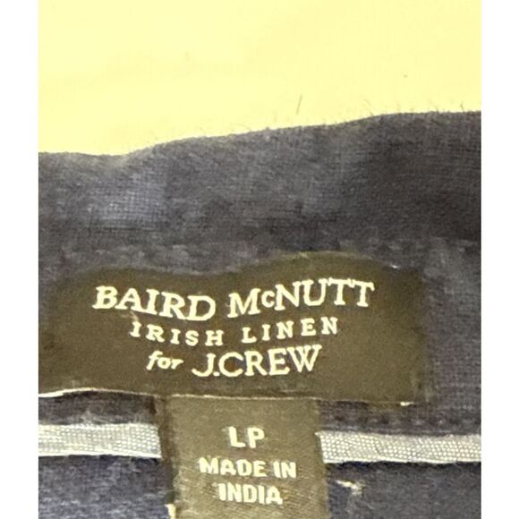 J. CREW Baird McNutt Irish Linen Shirtdress Relaxed fit S/S Navy Blue LP L Short - Picture 2 of 9